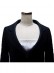 No.E_006_2　紺のぬき襟ジャケットと白のキャミソールドレス（バストアップ）
